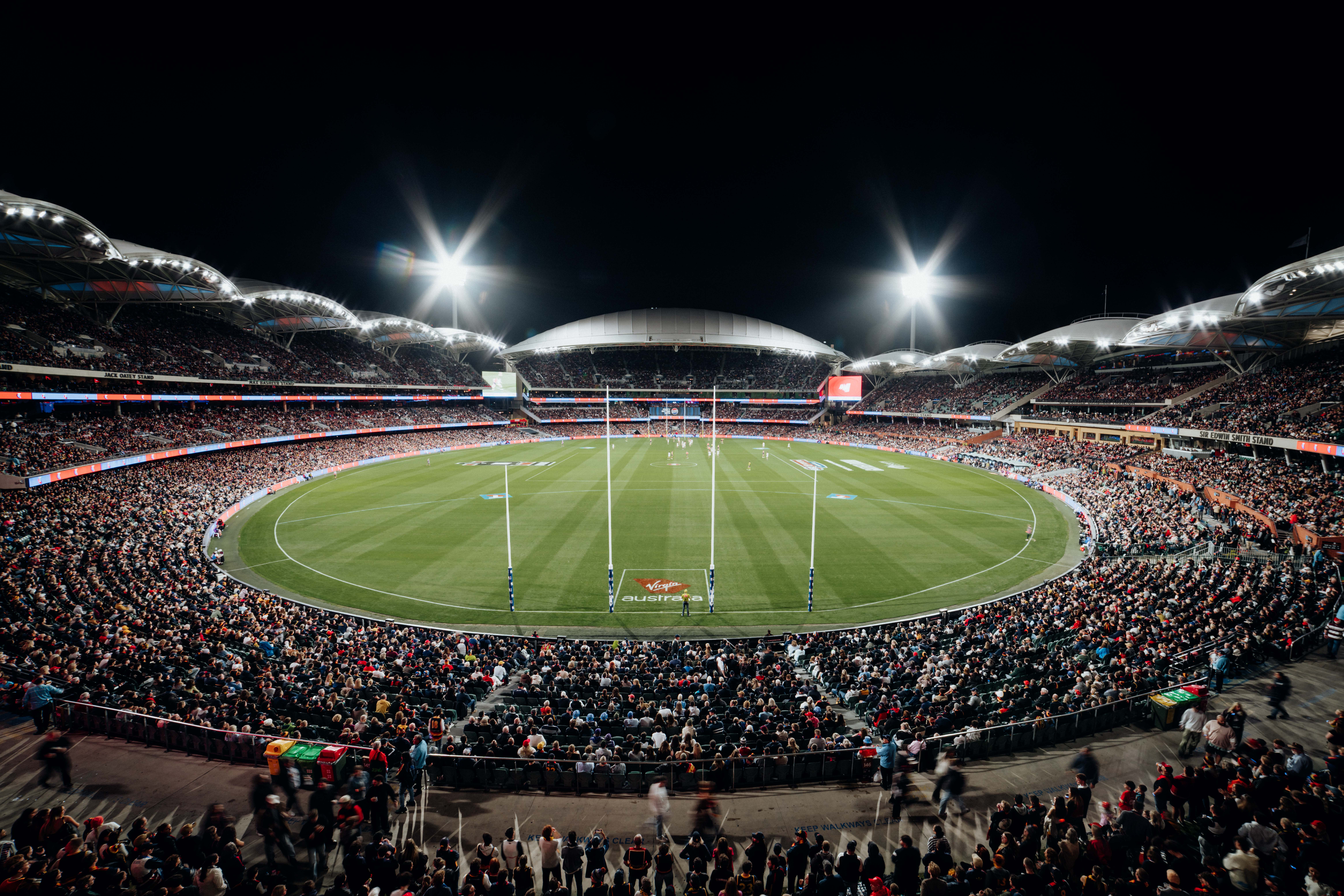 Gather Round 2026 at Adelaide Oval, live content production by Fuel My Social Adelaide