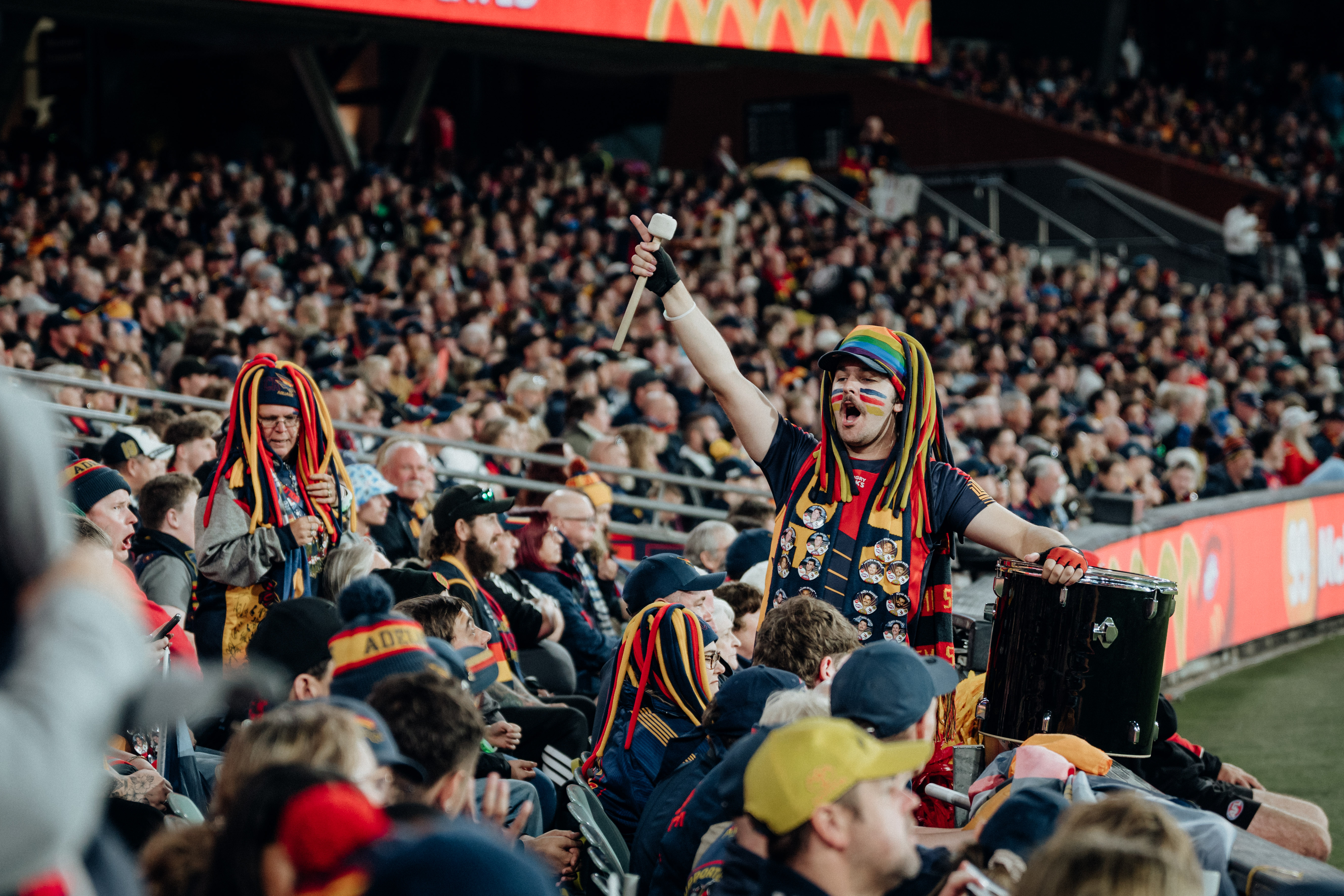 Gather Round 2026 at Adelaide Oval, live content production by Fuel My Social Adelaide